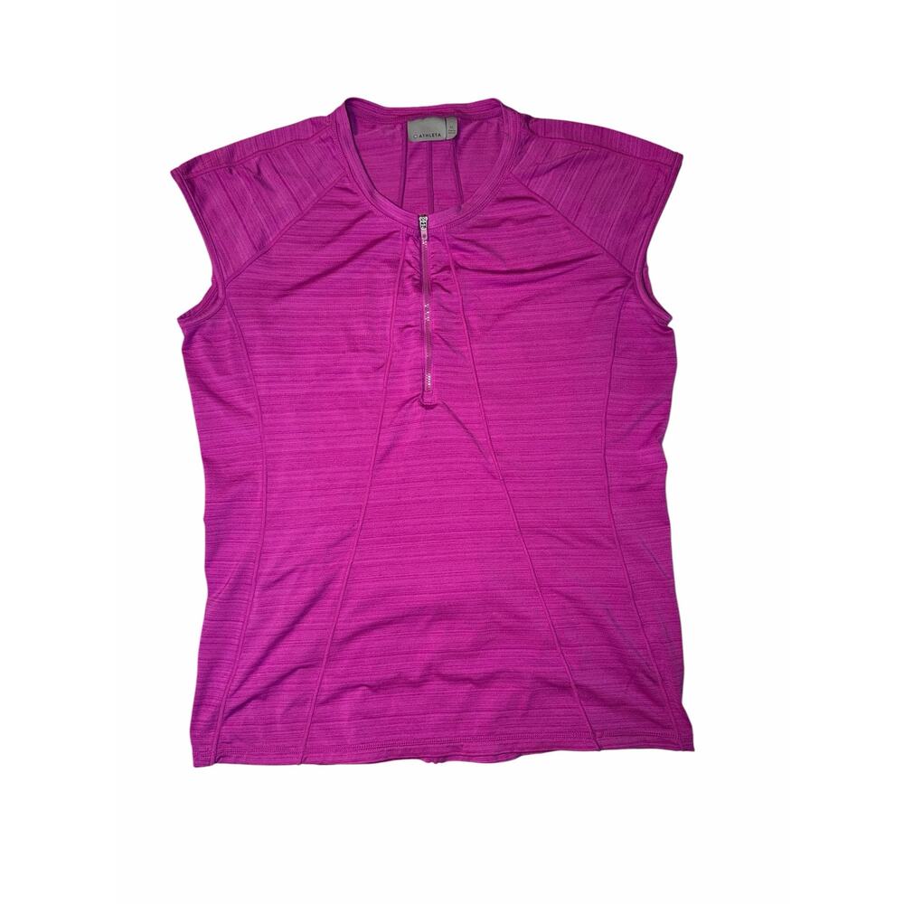 Athleta Women’s XL Purple 1/2 Zip Short Sleeve Workout Shirt